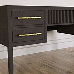 Большой Рабочий стол Primo с 5 выдвижными ящиками Темный орех варинант исполнения - 4 | Loft Concept в Новосибирске