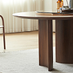 Стол обеденный круглый с двойной столешницей Walnut Wood Table варинант исполнения - 7 | Loft Concept в Новосибирске