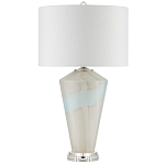 Настольная лампа стеклянная с тканевым абажуром Edges варинант исполнения - 4 | Loft Concept в Новосибирске