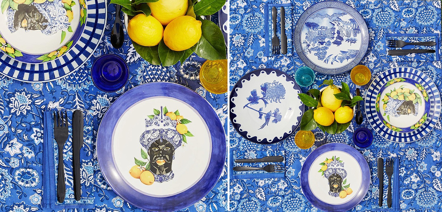 Тарелка Abhika SOUP PLATE MORO HEAD D 22,5 Blue Тарелка Abhika SOUP PLATE MORO HEAD D 22,5 Blue - Loft-Concept в Новосибирске