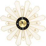 Часы настенные из металла в виде солнца с чёрным циферблатом Mirror Tower Clock варинант исполнения - 1 | Loft Concept в Новосибирске