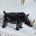 Статуэтка черный носорог с золотыми рогами Golden Horned Black Rhino варинант исполнения - 5 | Loft Concept в Новосибирске