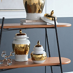 Ваза белая с крышкой и золотистыми фрагментами 46 см Chinoiserie Ceramics варинант исполнения - 2 | Loft Concept в Новосибирске