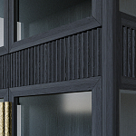 Витрина Primo со стеклянными фасадами и 2 ящиками Черный дуб варинант исполнения - 6 | Loft Concept в Новосибирске