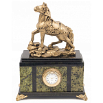 Часы настольные из натурального камня с декором в виде коня Horse Stone Clock варинант исполнения - 1 | Loft Concept в Новосибирске