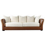 Элитарный современный диван Birmingham с кожаной спинкой варинант исполнения - 4 | Loft Concept в Новосибирске