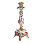 Подсвечник с цветочной росписью из фарфора с бронзовыми элементами Eden Garden варинант исполнения - 2 | Loft Concept в Новосибирске