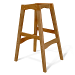 Барный стул со спинкой на 4-х деревянных ножках Сиреневый Велюр Ava Charm варинант исполнения - 4 | Loft Concept в Новосибирске