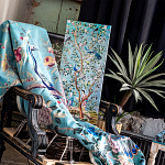 Постер на холсте в стиле шинуазри Chinoiserie Bridge in the garden Poster варинант исполнения - 2 | Loft Concept в Новосибирске