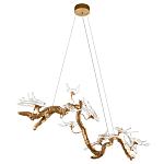 Люстра подвесная линейная с прозрачными стеклянными птичками на ветвях Serip Voa варинант исполнения - 4 | Loft Concept в Новосибирске