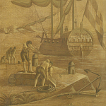 Обои ручная роспись Views of Italy Sepia варинант исполнения - 2 | Loft Concept в Новосибирске