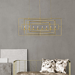 Люстра золотая из пересекающихся прямоугольных элементов Thin Intersecting Rectangles варинант исполнения - 3 | Loft Concept в Новосибирске