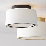 Потолочный светильник с круглым хлопковым абажуром Frosted Diffuser варинант исполнения - 2 | Loft Concept в Новосибирске