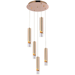 Подвесной светильник Metal Acrylic Tube Five Gold Hanging Lamp варинант исполнения - 2 | Loft Concept в Новосибирске