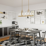 Люстра прямоугольная цвета латунь с прозрачными рифлеными цилиндрическими плафонами Kichler варинант исполнения - 8 | Loft Concept в Новосибирске