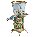 Ваза из фарфора с птицами на бронзовой ветке Garden of Eden варинант исполнения - 1 | Loft Concept в Новосибирске