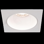 Встраиваемый спот светодиодный квадаратный белого цвета с круглым углублением Ombra Lux  варинант исполнения - 1 | Loft Concept в Новосибирске