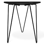 Стол журнальный с круглой столешницей из стекла Gold and Black Marble варинант исполнения - 4 | Loft Concept в Новосибирске