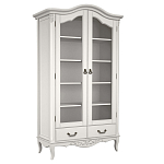 Шкаф книжный белый из массива бука с 5-ю полками и 2-мя ящиками в стиле прованс White Provence варинант исполнения - 1 | Loft Concept в Новосибирске