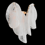 Бра из полупрозрачных овальных лепестков из стекла с металлическим основанием золотого цвета Nazaire Glass Lighting варинант исполнения - 1 | Loft Concept в Новосибирске