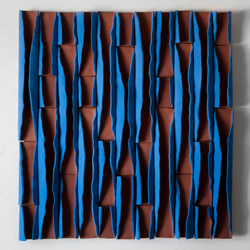 Объемное фактурное панно Metropolis Terracotta and Blue Синий Терракотовый Объемное фактурное панно Metropolis Terracotta and Blue Синий Терракотовый в Новосибирске | Loft Concept