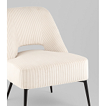 Кресло лаунж Бостон велюр рельефный молочный на черных ножках варинант исполнения - 2 | Loft Concept в Новосибирске