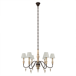 Люстра на металлическом основании с 6-ю белыми тканевыми абажурами Terrain варинант исполнения - 1 | Loft Concept в Новосибирске