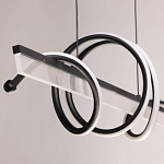 Люстра линейная черного цвета с волнообразным металлическим элементом Luke Lampco Tracer Lamp варинант исполнения - 7 | Loft Concept в Новосибирске