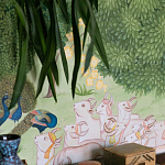 Обои ручная роспись Dandaka Glades Original colourway on painted Xuan paper варинант исполнения - 2 | Loft Concept в Новосибирске