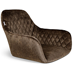 Барный стул со спинкой и подлокотниками на 4-х черных ножках Douglas Rhombus Коричневый Велюр варинант исполнения - 2 | Loft Concept в Новосибирске