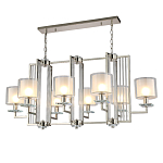 Люстра прямоугольной формы с 8-ю цилиндрическими плафонами из стекла Laurent варинант исполнения - 2 | Loft Concept в Новосибирске