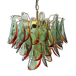 Люстра стеклянная с зелеными лепестками Green Leaf Fall варинант исполнения - 1 | Loft Concept в Новосибирске