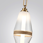 Подвесной светильник со стеклянным плафоном и декоративной вставкой из текстурного камня Tectona  варинант исполнения - 5 | Loft Concept в Новосибирске