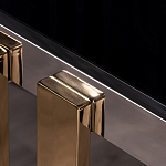 Консоль в современном стиле с черной стекляной столешницей Console with Black Glass варинант исполнения - 2 | Loft Concept в Новосибирске