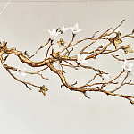 Люстра в виде золотой ветки с цветами Glass Flower Pendant Light варинант исполнения - 7 | Loft Concept в Новосибирске