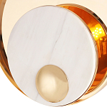 Бра с круглым плафоном из белого мрамора и золотистым металлическим обрамлением  Ginger & Jagger варинант исполнения - 2 | Loft Concept в Новосибирске