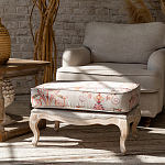 Мягкая банкетка из массива бука серая с растительным орнаментом Raffael Grey Floral Banquette варинант исполнения - 5 | Loft Concept в Новосибирске