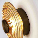 Бра с рельефным круглым плафоном янтарного цвета Savio Glass Disc Light варинант исполнения - 2 | Loft Concept в Новосибирске