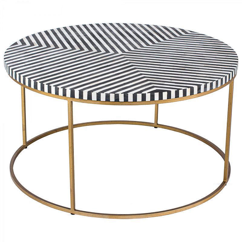 Стол кофейный черно-белый BONE INLAY Round Coffee Table Черный ivory ( слоновая кость ) Бронза Стол кофейный черно-белый BONE INLAY Round Coffee Table Черный ivory ( слоновая кость ) Бронза в Новосибирске | Loft Concept