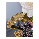 Ваза из фарфора черная с цветочной росписью и бронзовыми элементами Spring Garden варинант исполнения - 4 | Loft Concept в Новосибирске