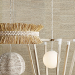 Подвесной светильник в форме купола с декором из круглых деревянных бусин White Wooden Beads Chandelier варинант исполнения - 5 | Loft Concept в Новосибирске