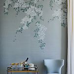 Обои ручная роспись Jasmine Standard colourway on Wood Ash slub silk варинант исполнения - 2 | Loft Concept в Новосибирске