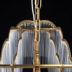 Люстра прямоугольная на цепях с прозрачными трубками и волнистым краем Nembus варинант исполнения - 10 | Loft Concept в Новосибирске