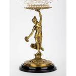 Чаша стеклянная прозрачная на бронзовой подставке с фигуркой девушки Eden Garden варинант исполнения - 2 | Loft Concept в Новосибирске