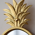 Зеркало овальной формы с золотистой рамкой и декоративной верхушкой в виде ананаса Pineapple Shine  варинант исполнения - 3 | Loft Concept в Новосибирске