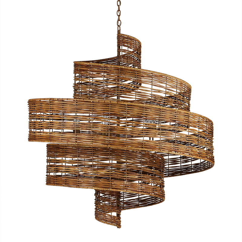 Люстра фактурная в виде спирали Enveloping Art Коричневый в Новосибирске | Loft Concept 