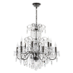 Люстра с хрустальными подвесками и металлическим основанием Диаметр 80 см RH Rococo Iron & Crystal Chandelier варинант исполнения - 1 | Loft Concept в Новосибирске