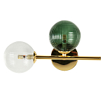 Бра с рифлёными шарообразными плафонами прозрачного и зелёного цвета Bolle Multi Color hanging lamp варинант исполнения - 1 | Loft Concept в Новосибирске