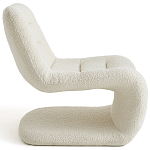 Кресло изогнутое с обивкой из ткани букле Smooth Bend Boucle Chair варинант исполнения - 3 | Loft Concept в Новосибирске