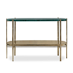 Консоль овальной формы золотая с полкой для хранения Craig варинант исполнения - 1 | Loft Concept в Новосибирске